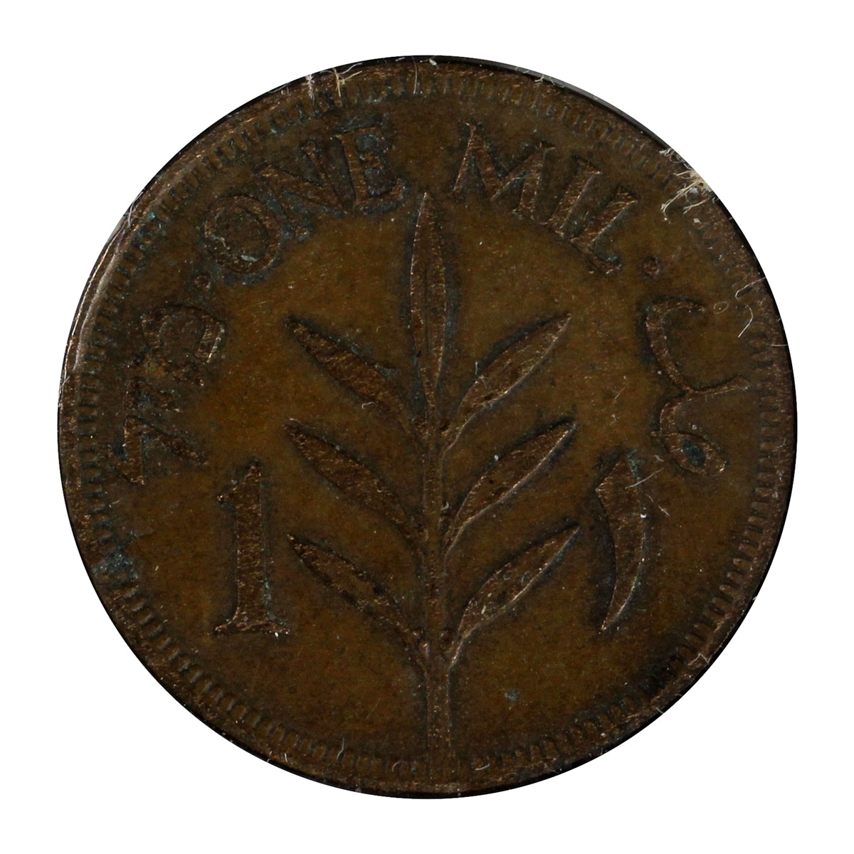 Palestine 1927 Mil Almost Uncirculated (AU50)