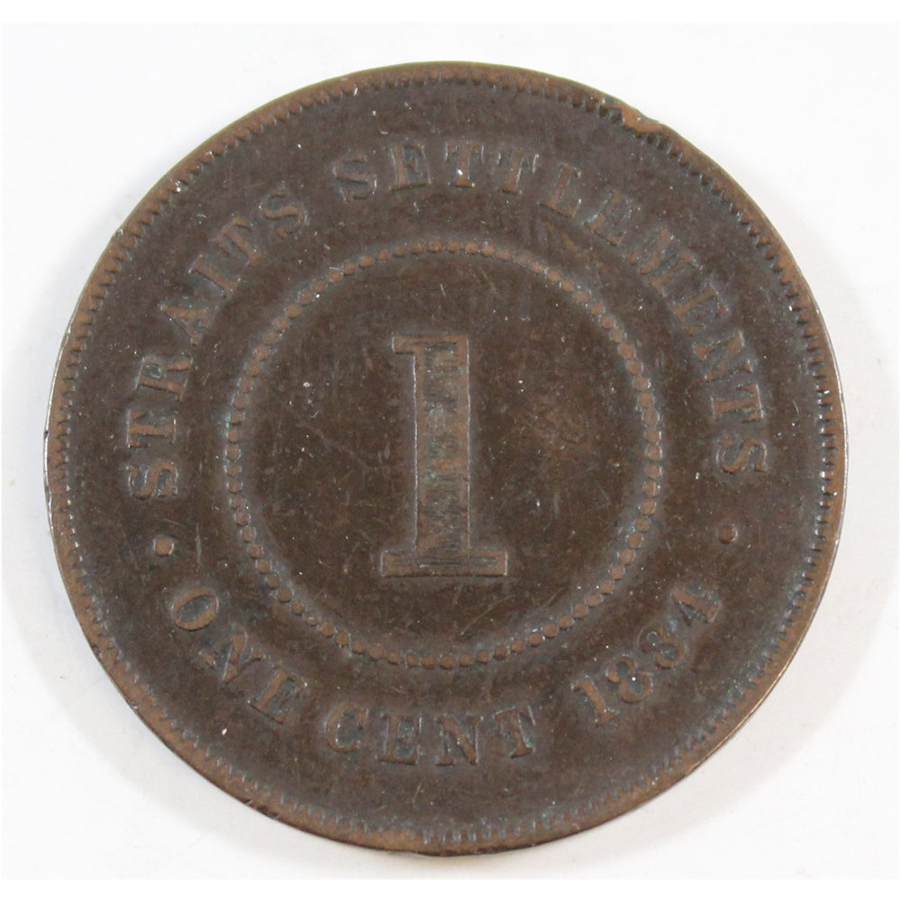 Straits Settlements 1884 Cent Very Fine (VF20)