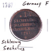 German States 1787 Schleswig 1 Sechsling  Fine (F12) $