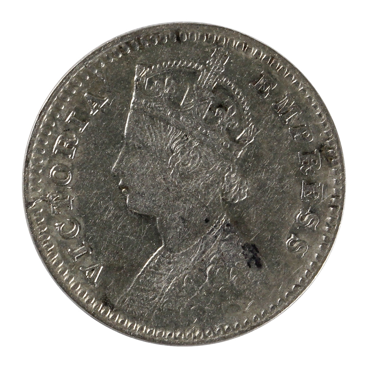 British India 1879C Type B Bust Two Annas EF-AU (EF45) $