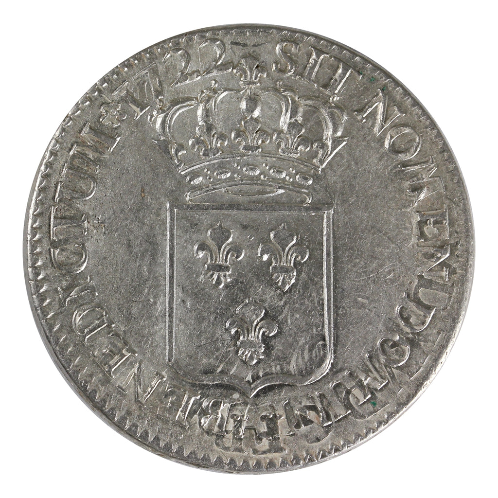 France 1722A Louis XV &Eacute;cu Almost Uncirculated + (AU-53) $
