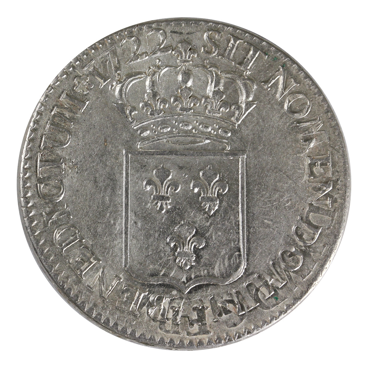 France 1722A Louis XV &Eacute;cu Almost Uncirculated + (AU-53) $