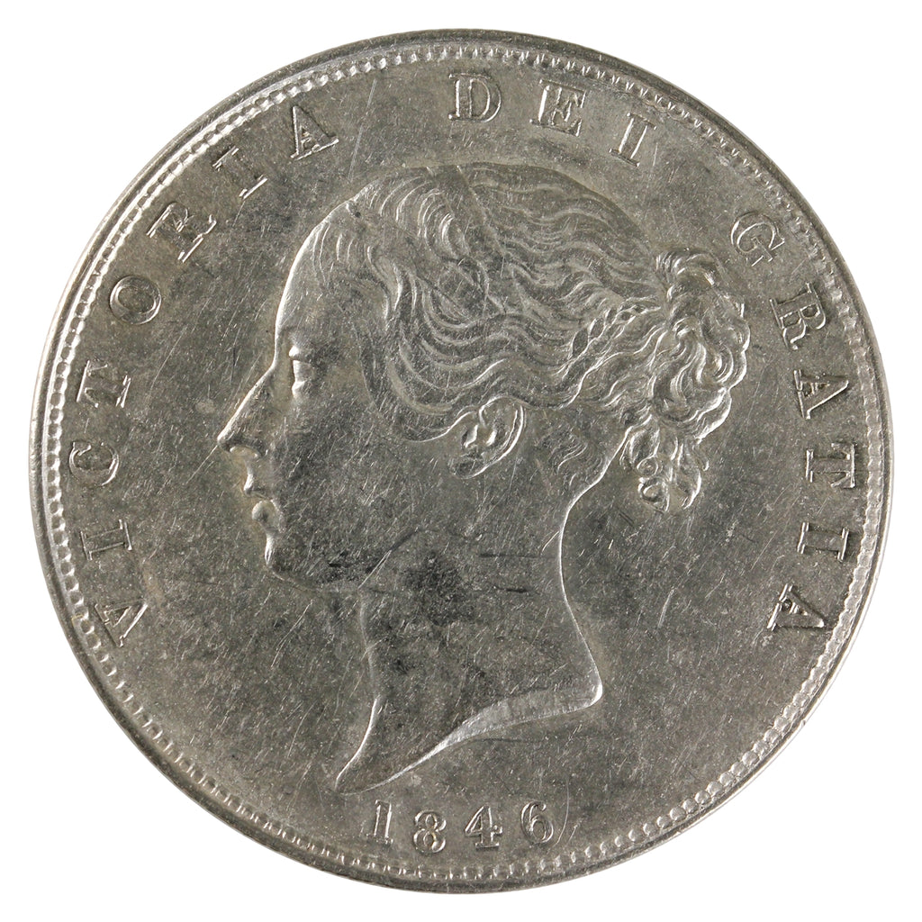 Great Britain 1846 1/2 Crown EF-AU (EF45) $