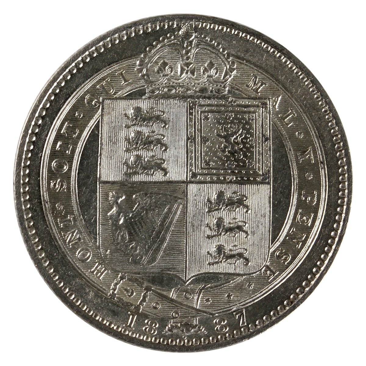 Great Britain 1887 Jubilee Shilling EF-AU (EF45)
