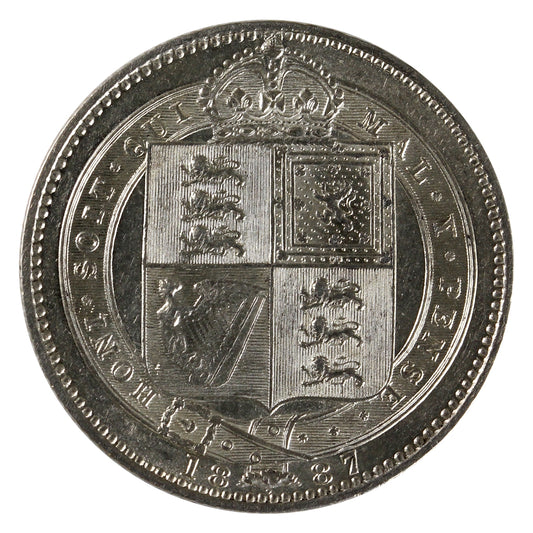 Great Britain 1887 Jubilee Shilling EF-AU (EF45)