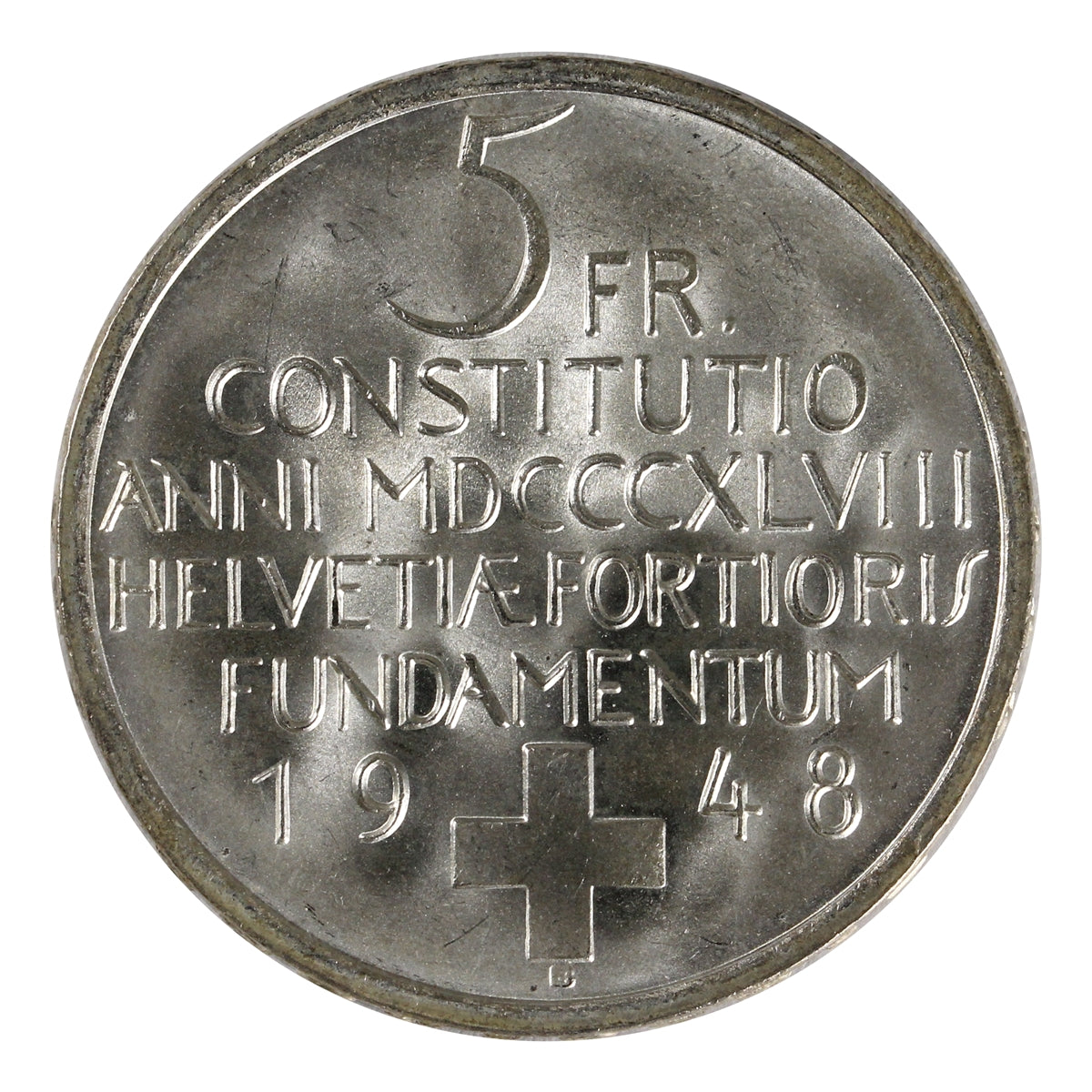 Switzerland 1948B 5 Francs Choice Brilliant Uncirculated (MS64) $