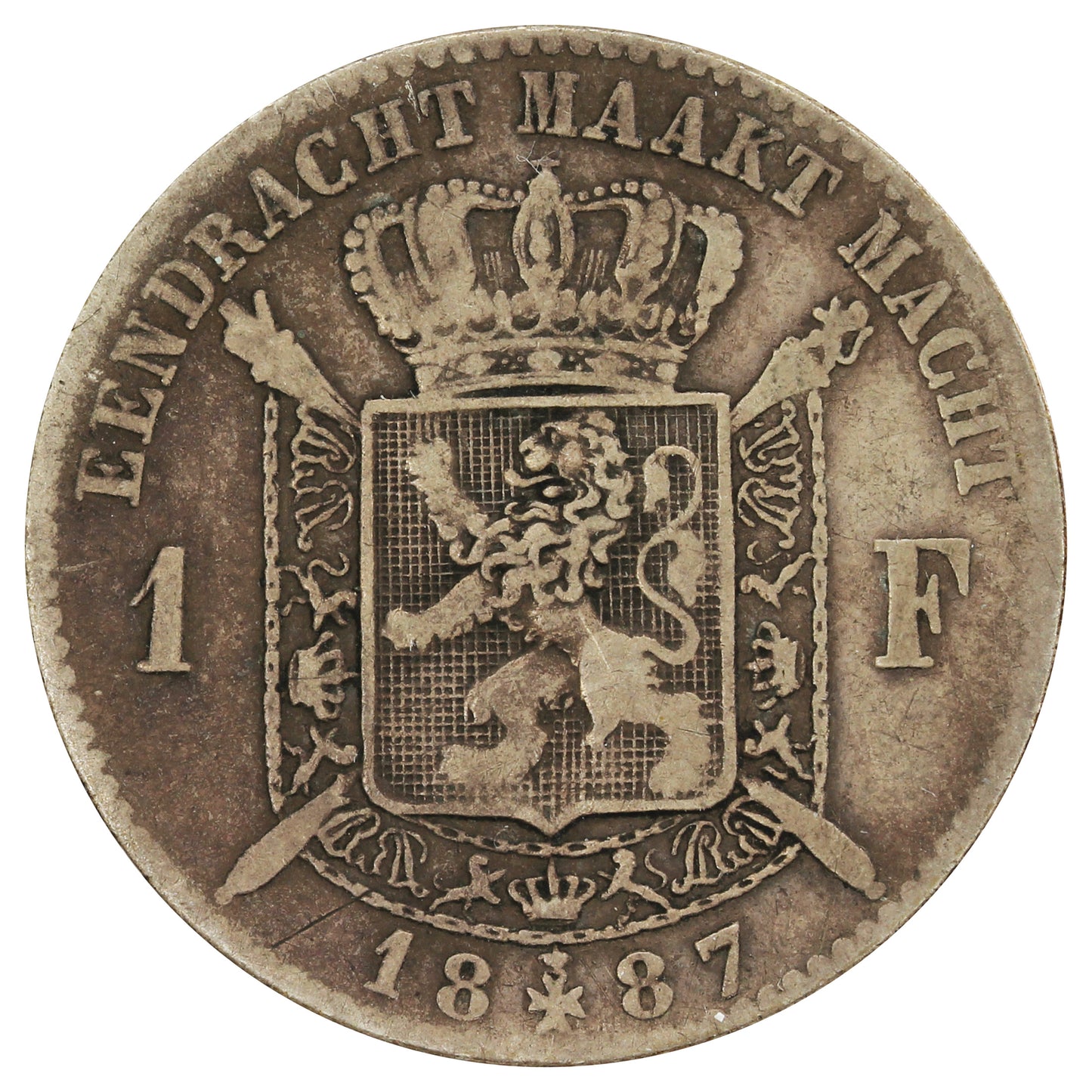 Belgium 1887 Franc Very Fine (VF20)