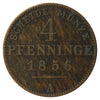 German States 1856A Prussia 4 Pfennig Almost Uncirculated (AU50)