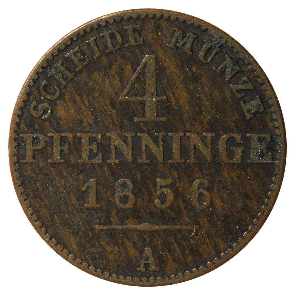 German States 1856A Prussia 4 Pfennig Almost Uncirculated (AU50)