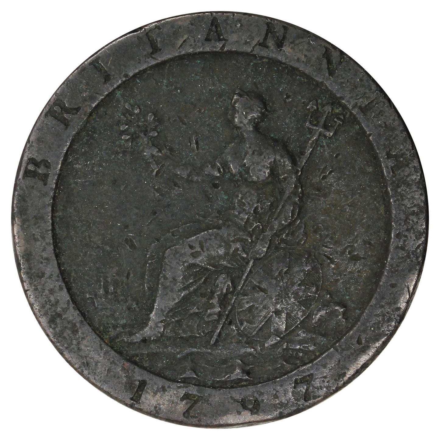 Great Britain 1797 George III Penny Fine (F12)