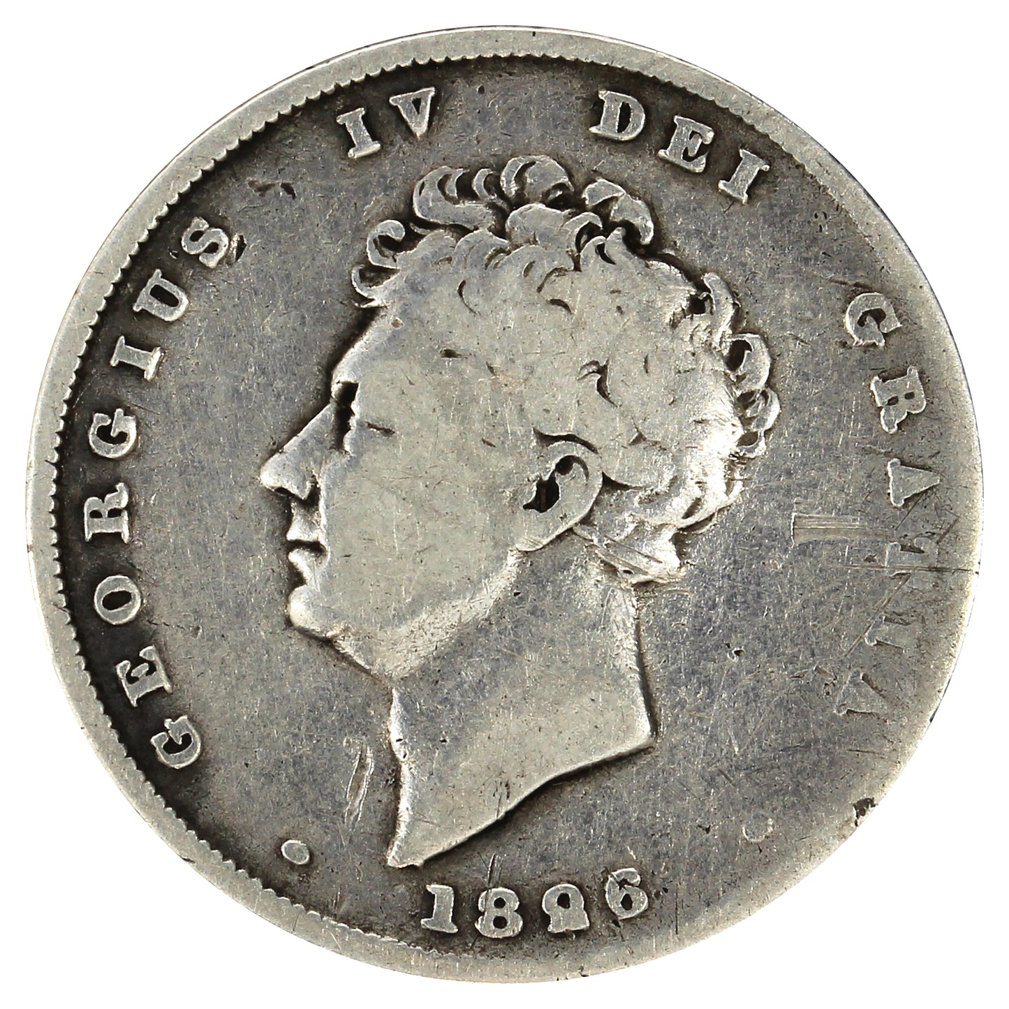 Great Britain 1826 George IV Shilling Fine (F12)