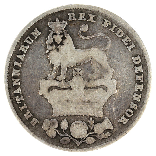 Great Britain 1826 George IV Shilling Fine (F12)
