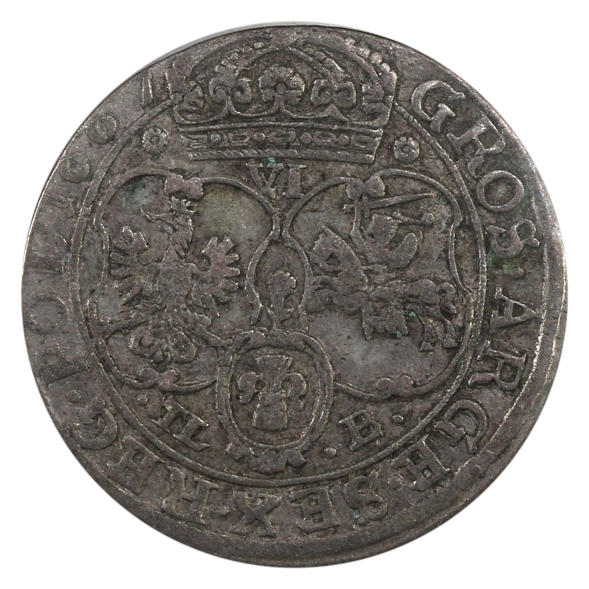 Poland 1667TLB Johann Casimir 6 Groszy VF-EF (VF-30) $