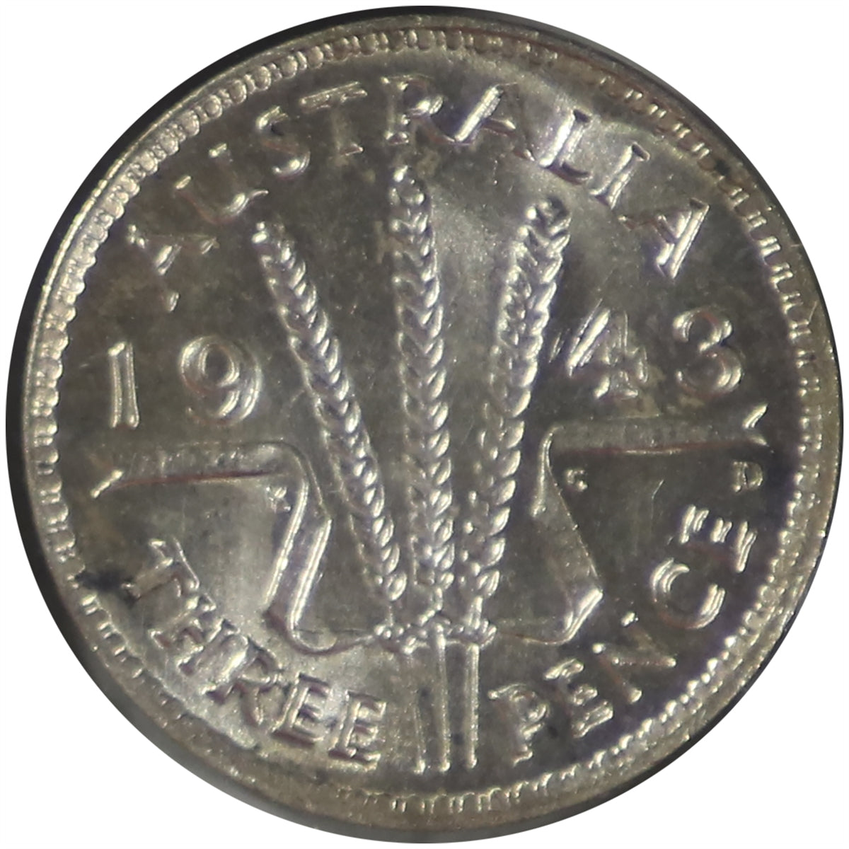 Australia 1943D 3 Pence Brilliant Uncirculated (MS63)