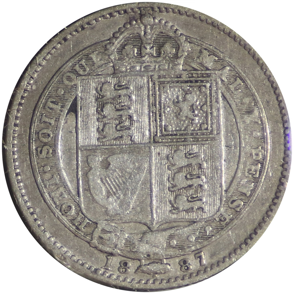 Great Britain 1887 Jubilee Shilling Fine (F12)
