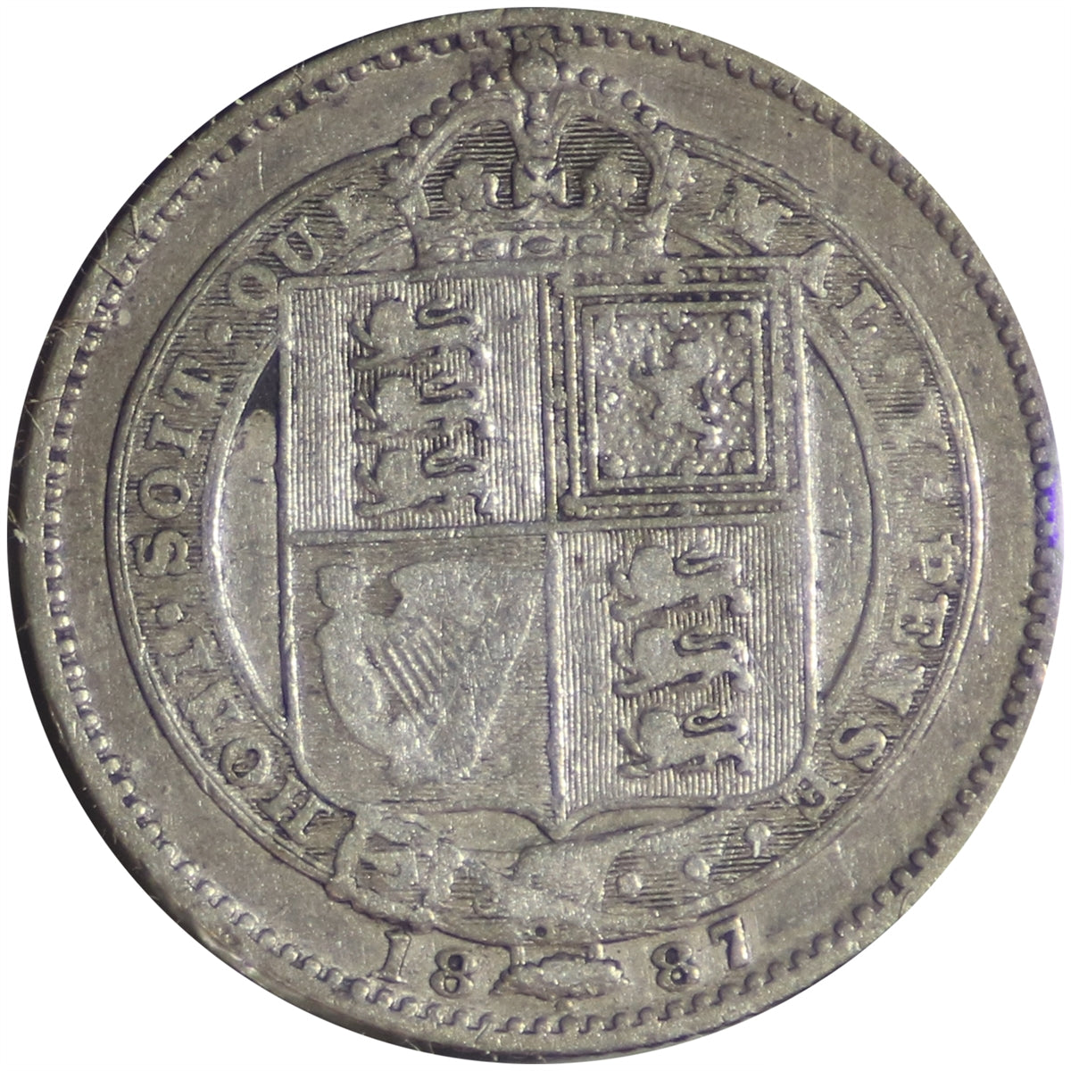 Great Britain 1887 Jubilee Shilling Fine (F12)
