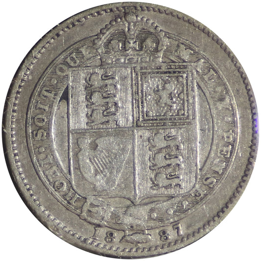 Great Britain 1887 Jubilee Shilling Fine (F12)