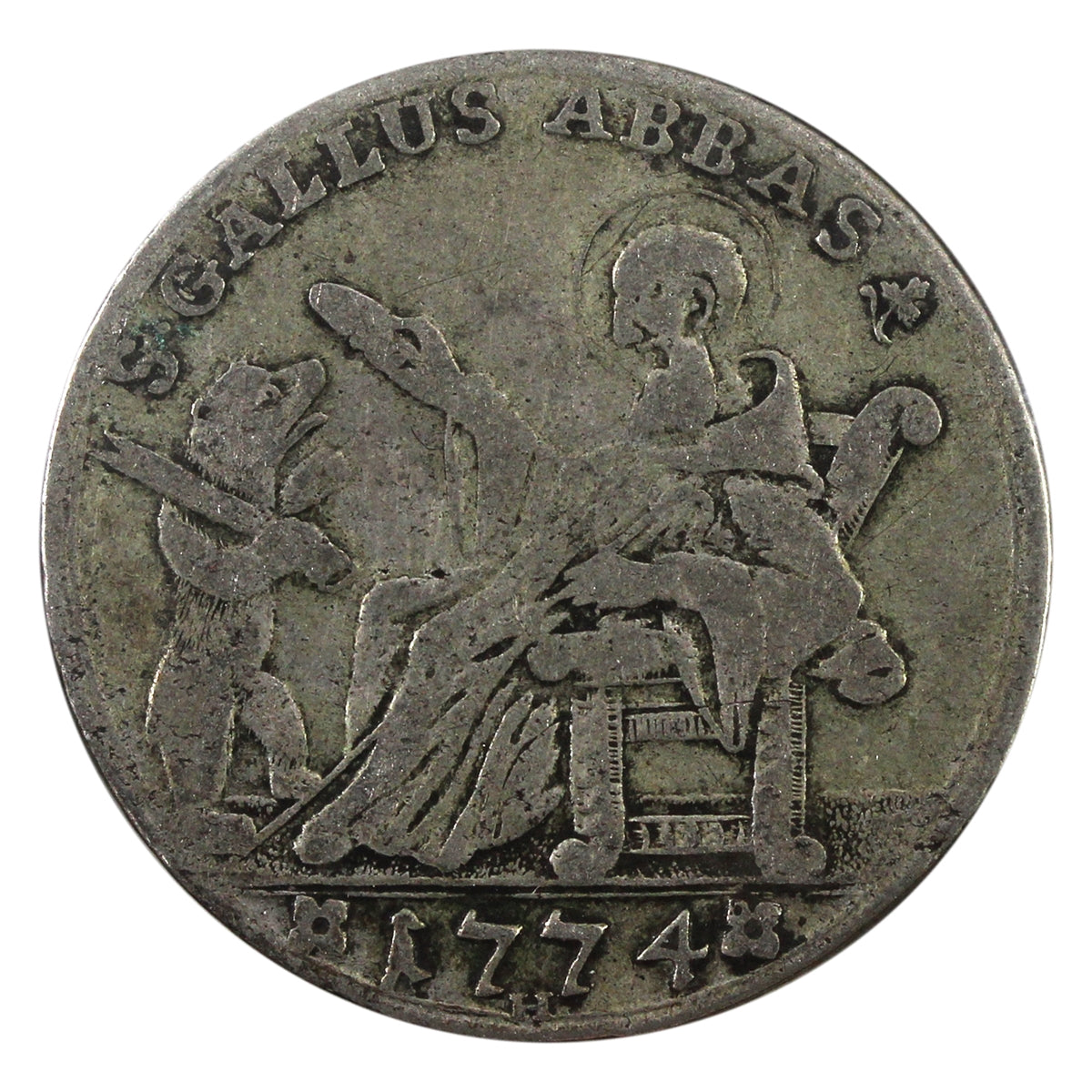 Swiss Cantons 1774 Saint Gall 20 Kreuzer Very Fine (VF20) $