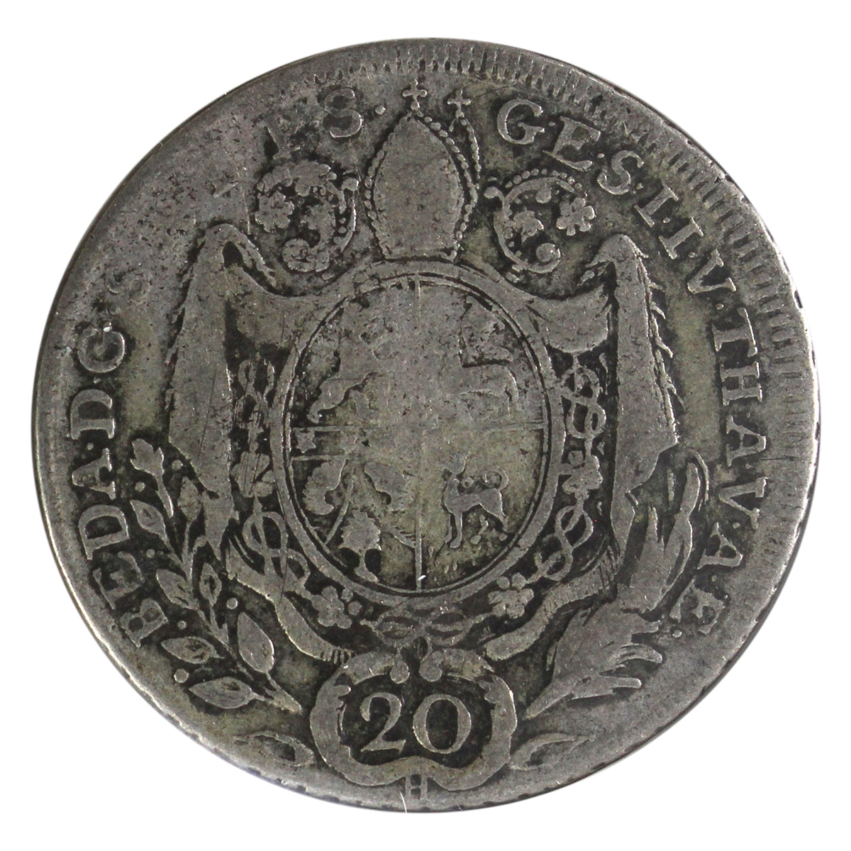 Swiss Cantons 1774 Saint Gall 20 Kreuzer Very Fine (VF20) $