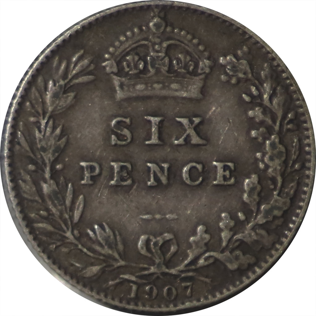 Great Britain 1907 6 Pence Very Fine (VF20)