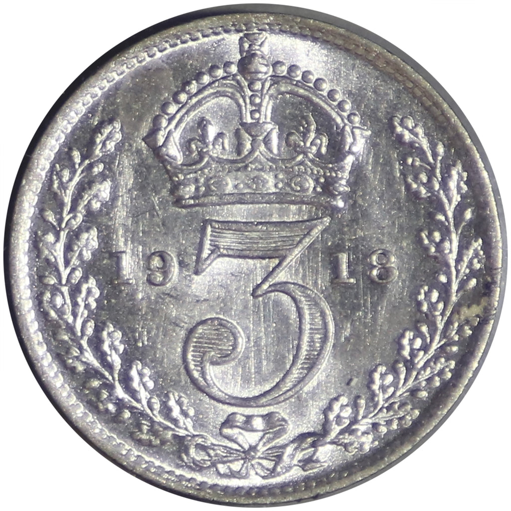 Great Britain 1918 3 Pence Uncirculated (MS60)