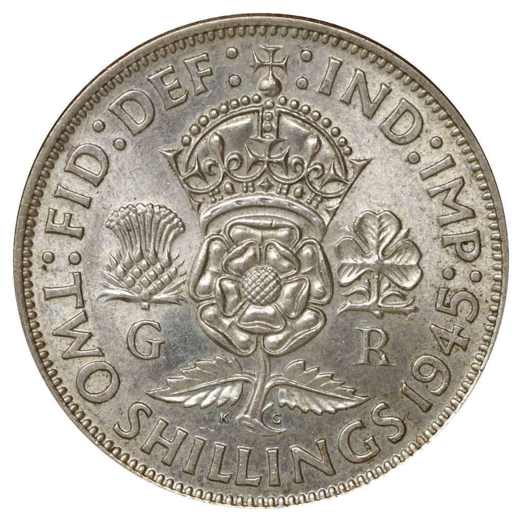 Great Britain 1945 Florin Almost Uncirculated (AU50)