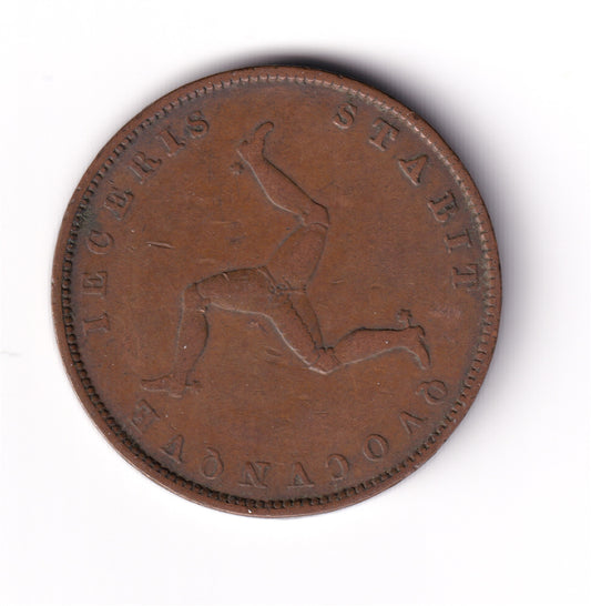 Isle of Man 1839 1/2 Penny Very Fine (VF-20)