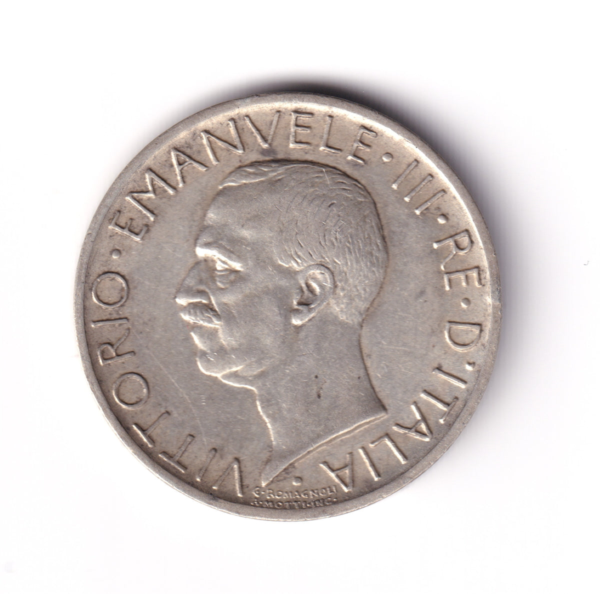 Italy 1927R 5 Lire Almost Uncirculated (AU50)