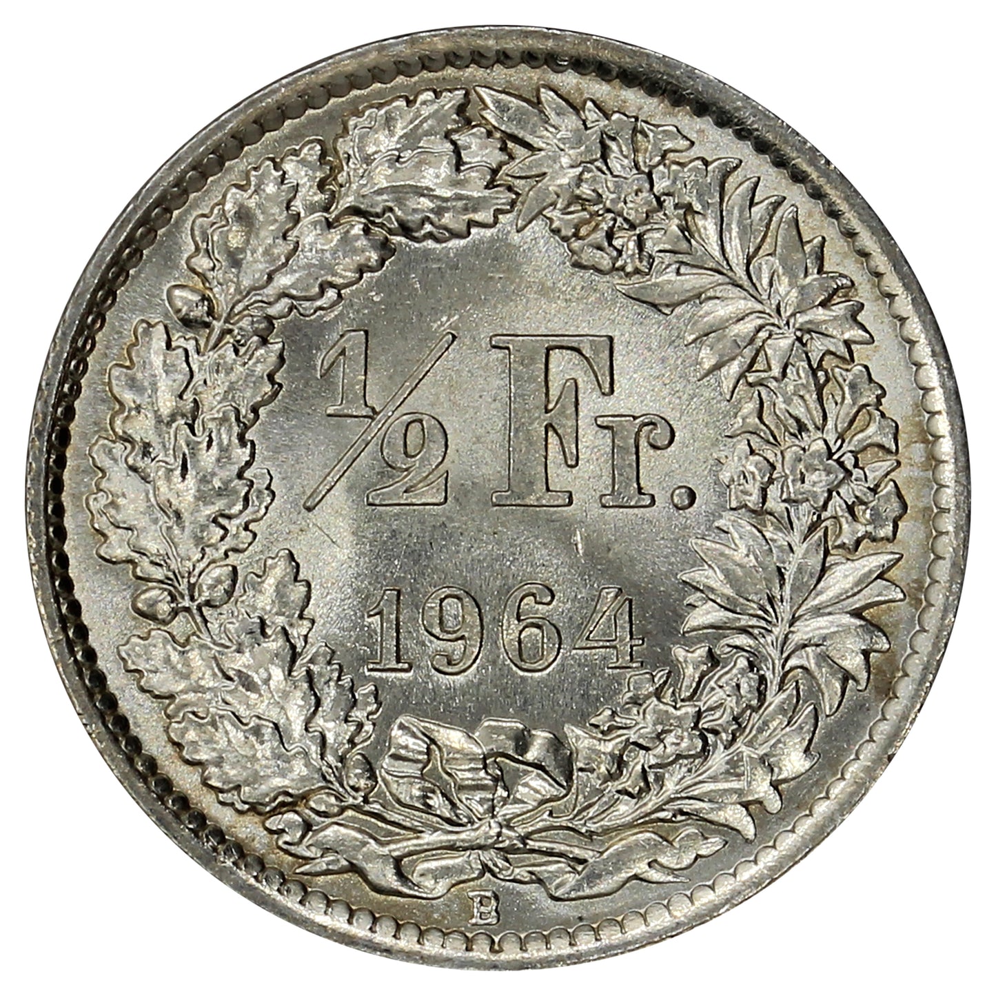 Switzerland 1964B 1/2 Franc Brilliant Uncirculated (MS63)