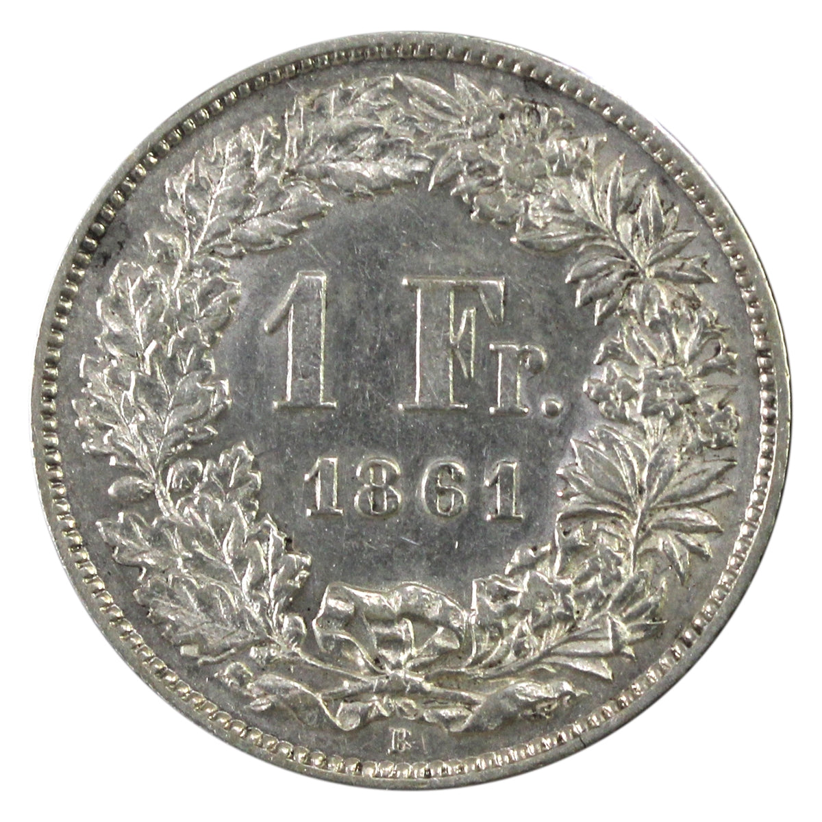 Switzerland 1861B Franc Extra Fine (EF40) $