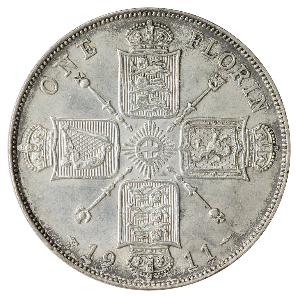 Great Britain 1911 Florin Almost Uncirculated (AU50) $