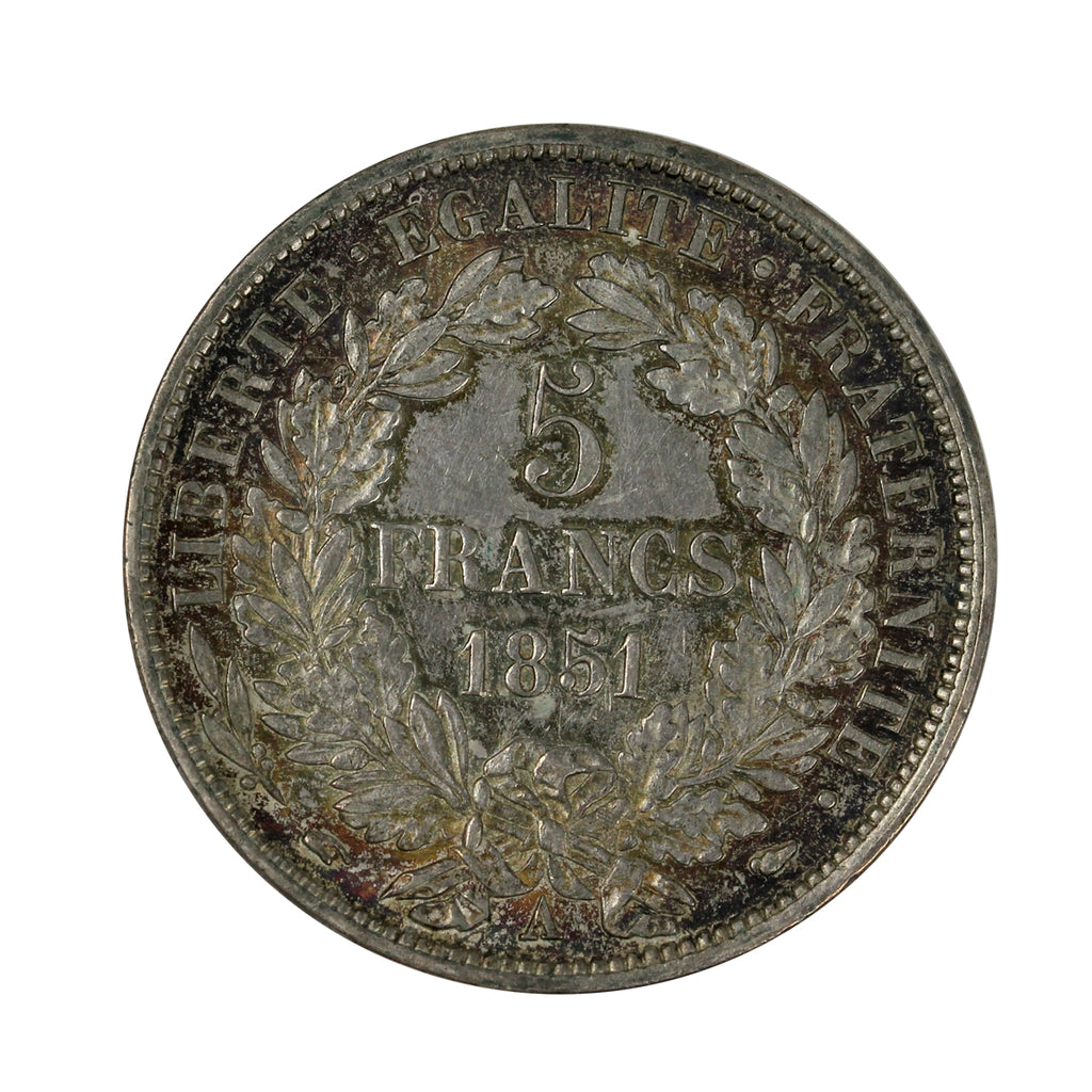 France 1851A 5 Francs EF-AU (EF45) $