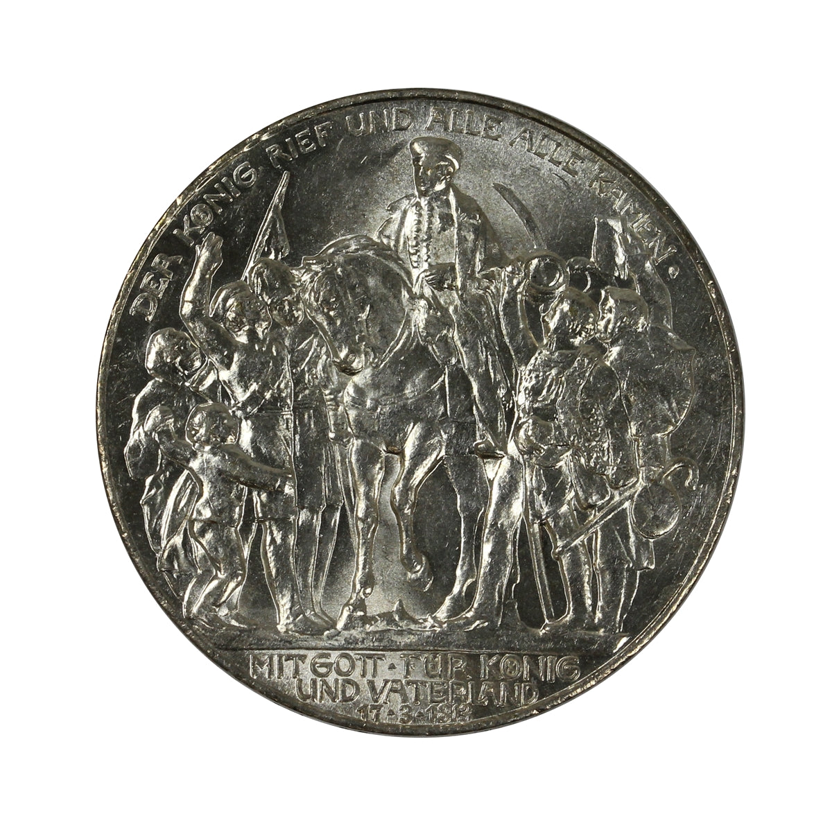 German Empire 1913A Prussia, Napoleon 3 Marks Brilliant Uncirculated (MS63) $