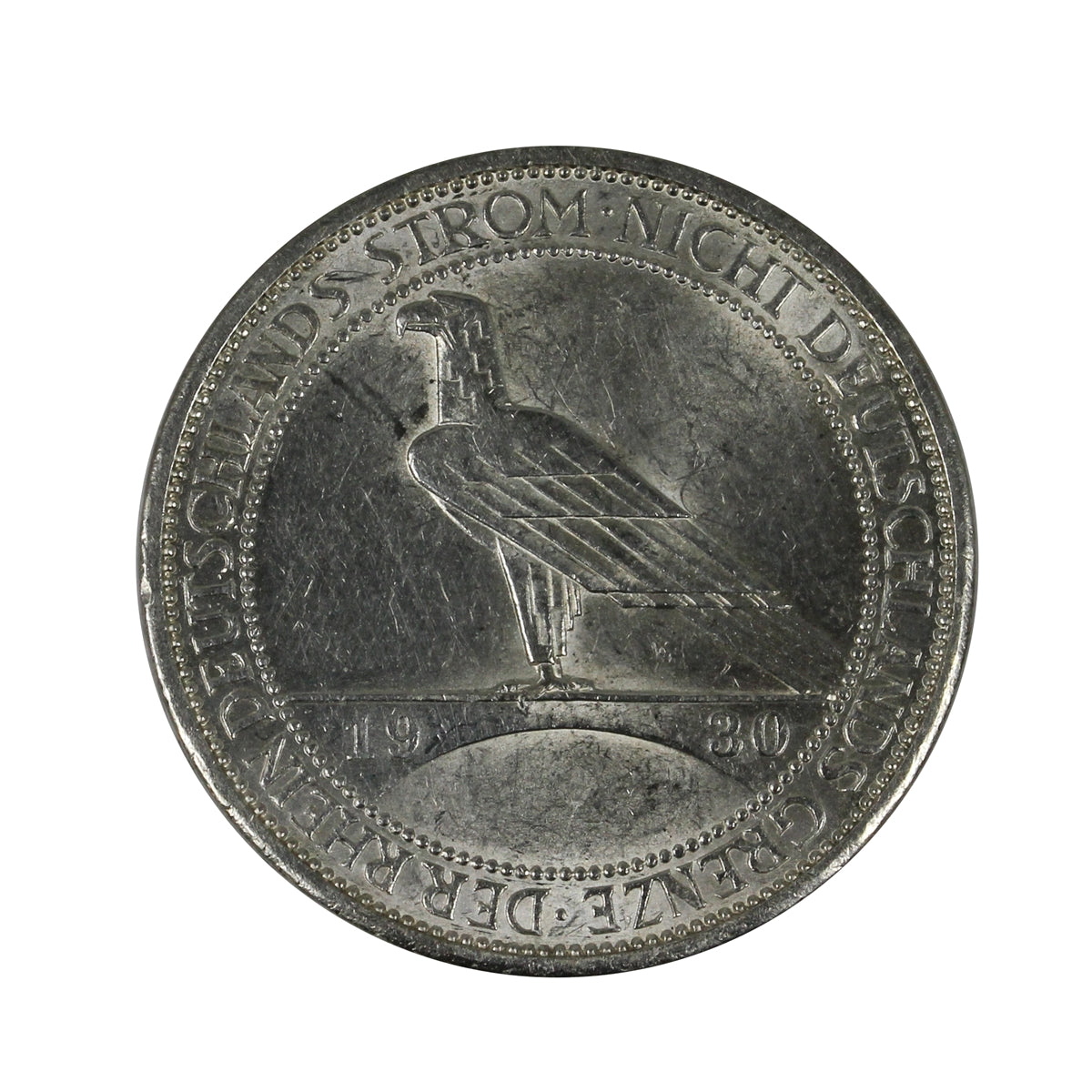 German Weimar Republic 1930F 3 Marks AU-58 $
