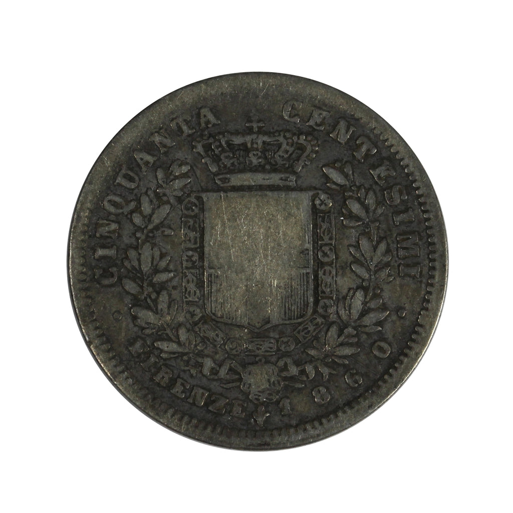 Italy 1860 Emilia 50 Centesimi F-VF (F15) $