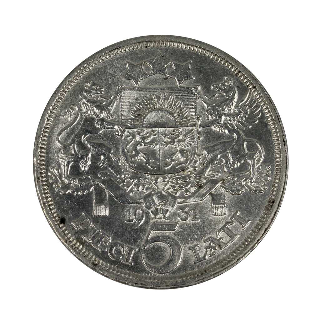 Latvia 1931 5 Lati Brilliant Uncirculated (MS63) $