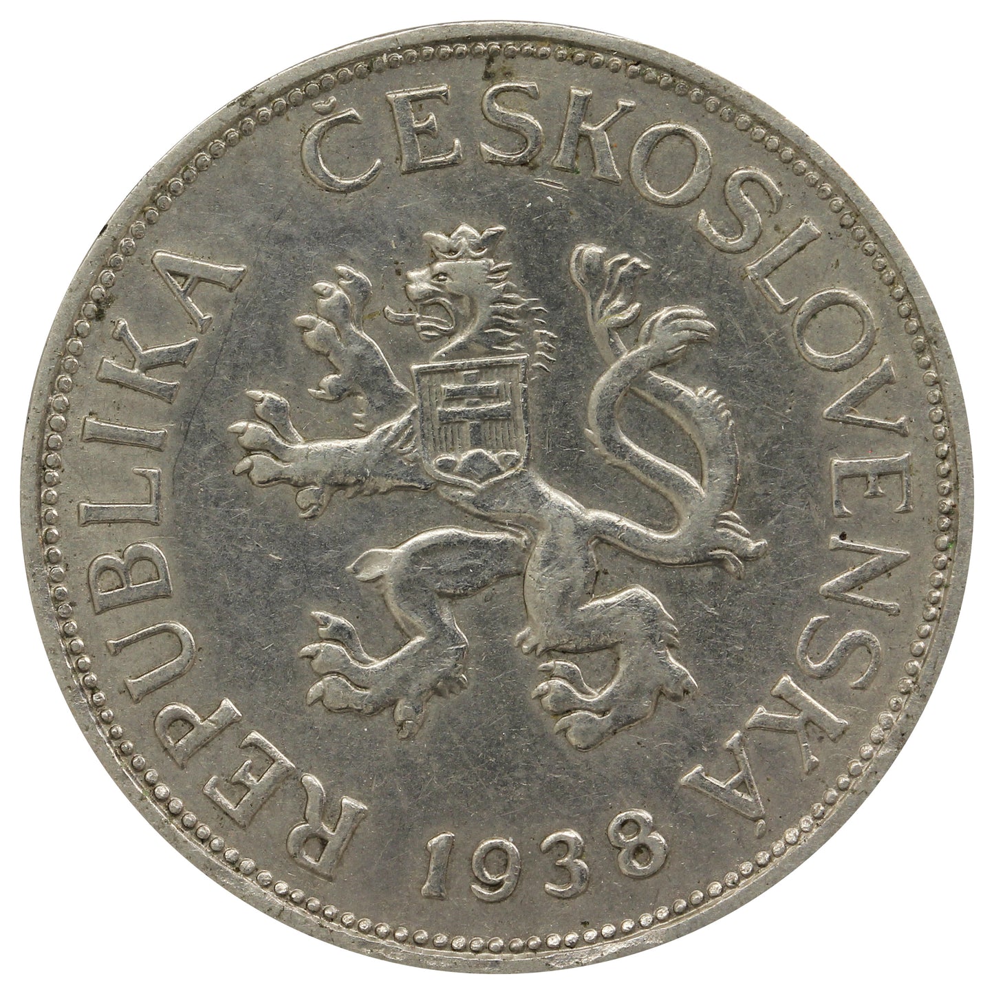 Czechoslovakia 1938 5 Korun Uncirculated (MS60)