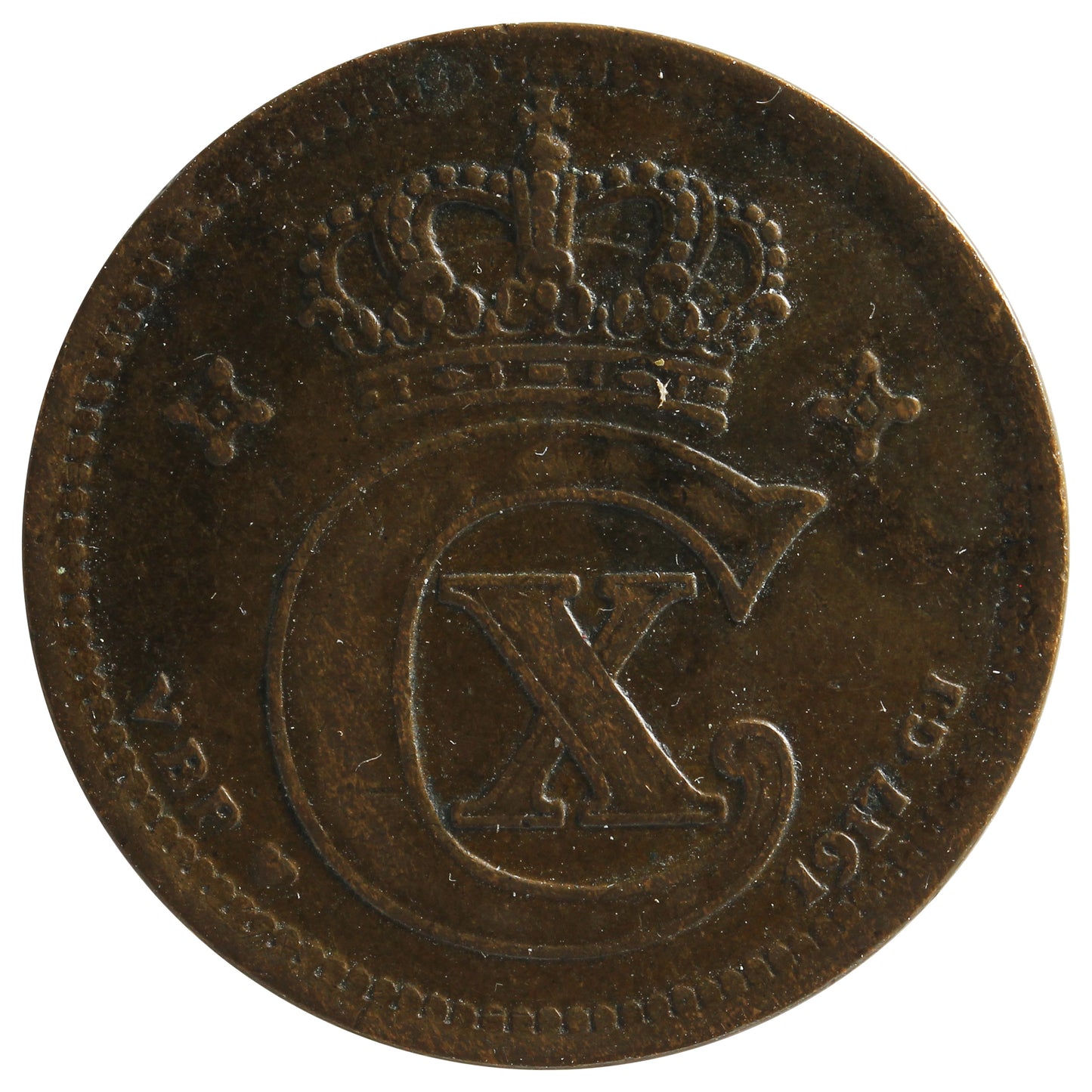 Denmark 1917 VBPGJ 5 Ore Extra Fine (EF40)