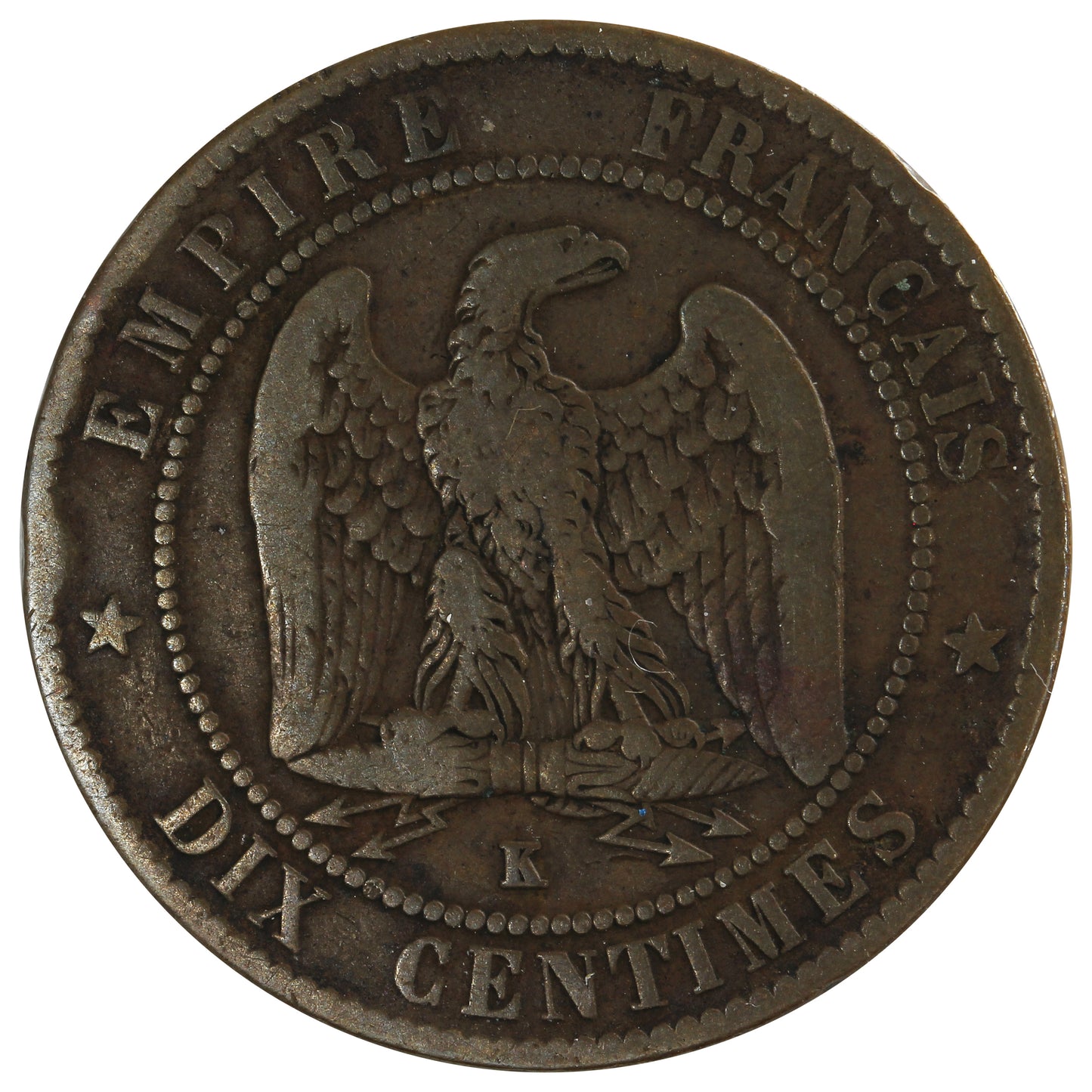 France 1864K 10 Centimes Very Fine (VF20)