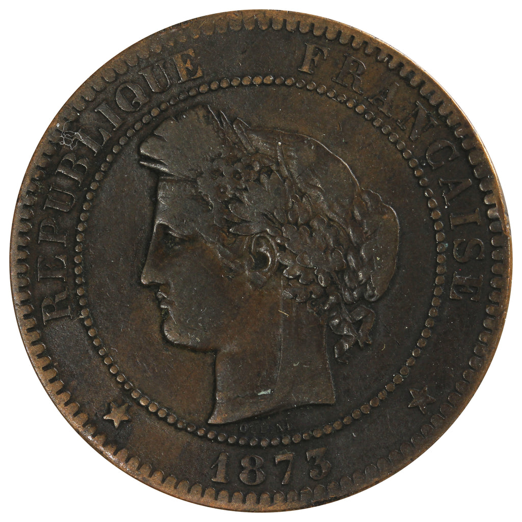 France 1873K 10 Centimes VF-EF (VF30)