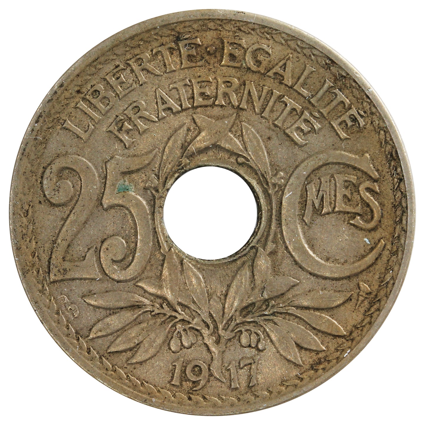 France 1917 25 Centimes Almost Uncirculated (AU50)
