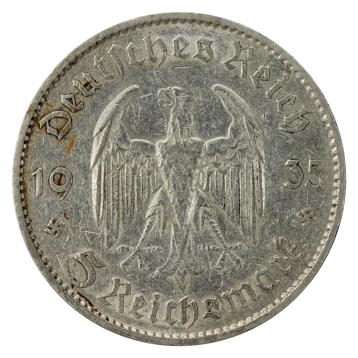 German Third Reich 1935A Potsdam 5 Mark Very Fine (VF20)