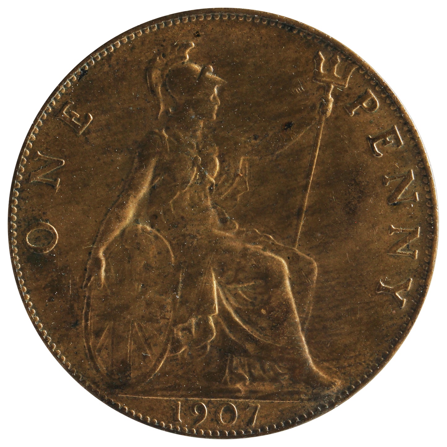 Great Britain 1907 Penny VF-EF (VF30)