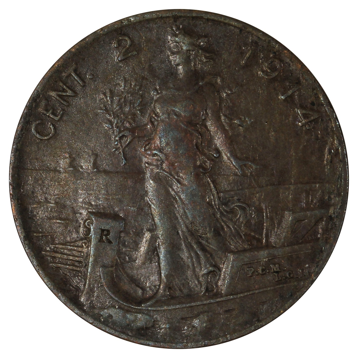 Italy 1914R 2 Centesimi Extra Fine (EF40)