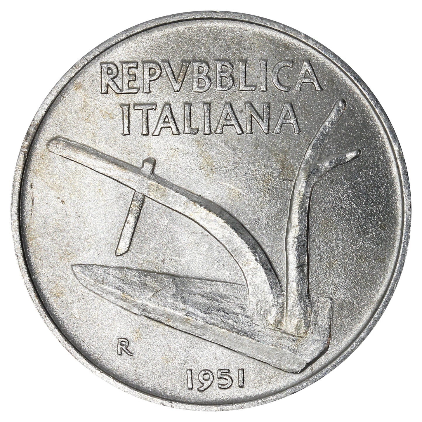 Italy 1951R 10 Lire Brilliant Uncirculated (MS63)