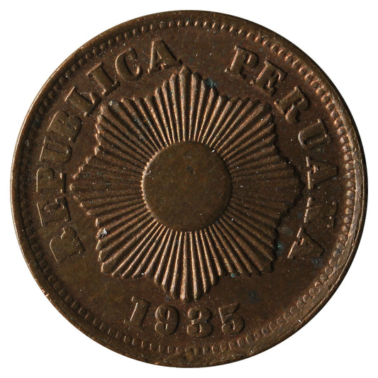 Peru 1935 Centavo Uncirculated (MS-60)