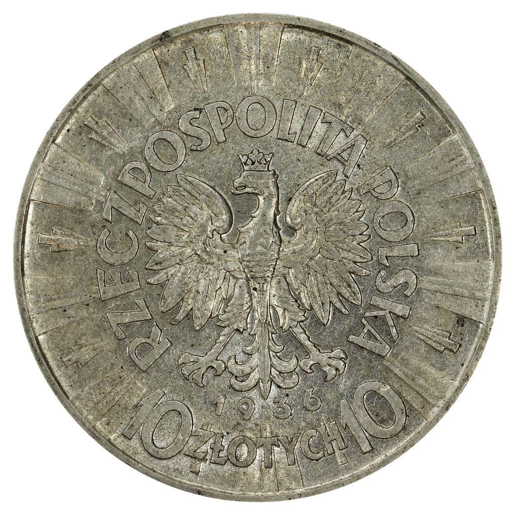 Poland 1936L 10 Zlotych VF-EF (VF30)