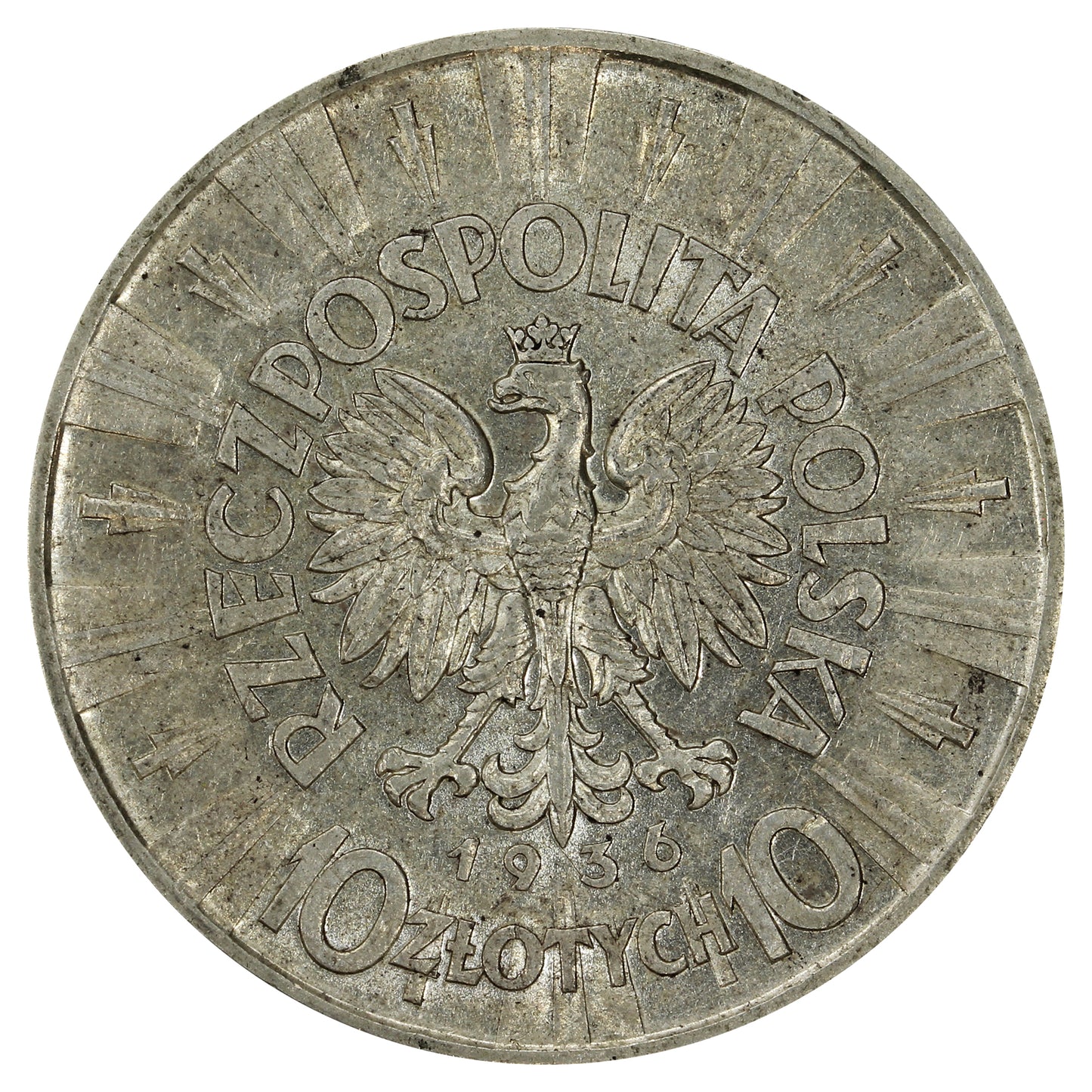 Poland 1936L 10 Zlotych VF-EF (VF30)