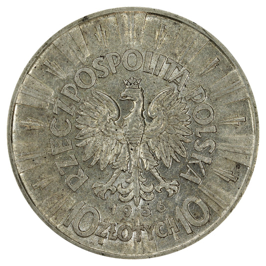 Poland 1936L 10 Zlotych VF-EF (VF30)