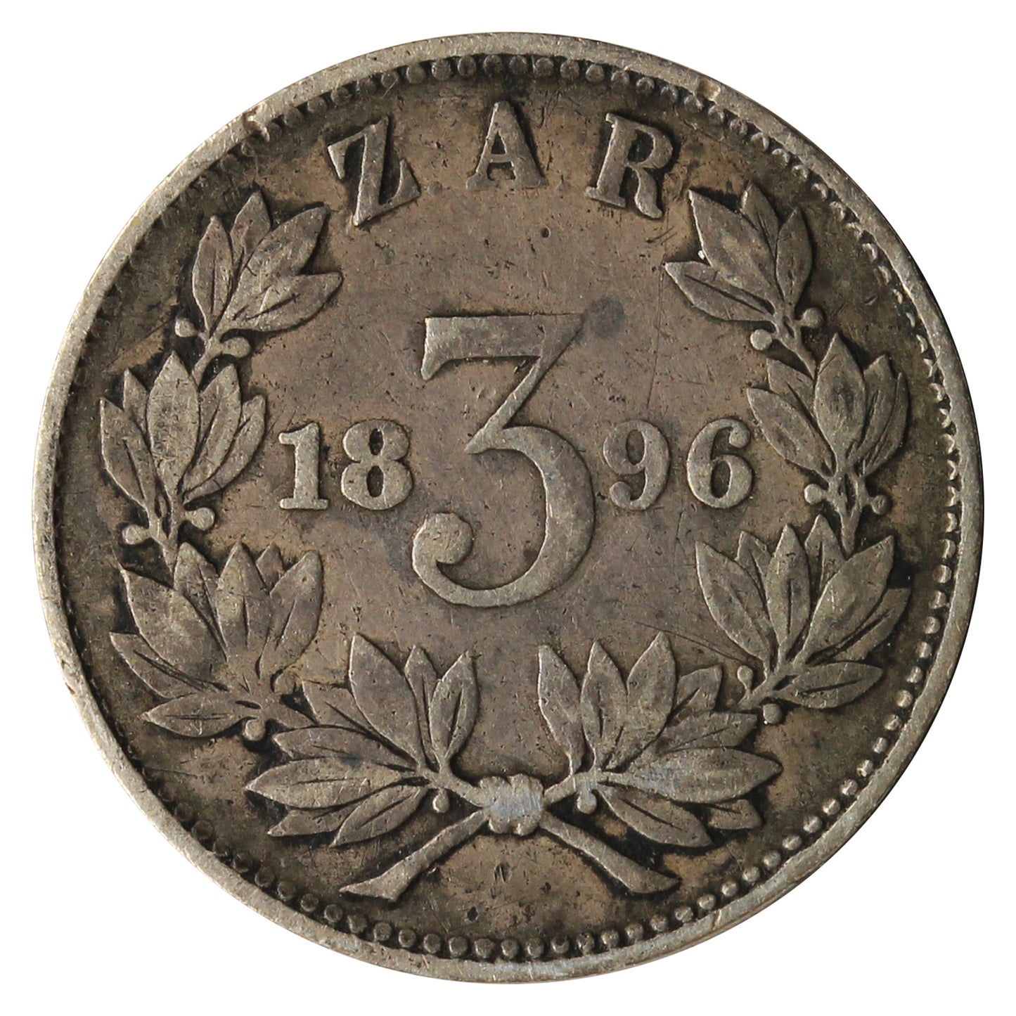 South Africa 1896 3 Pence VF-EF (VF30)